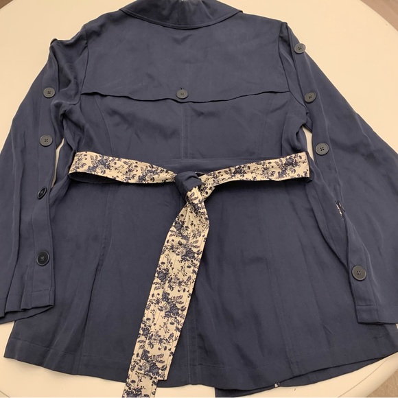 Laurie Felt Belted Utility Jacket with Contrast
Print Detai Indigo Sz 8 - Picture 7 of 12